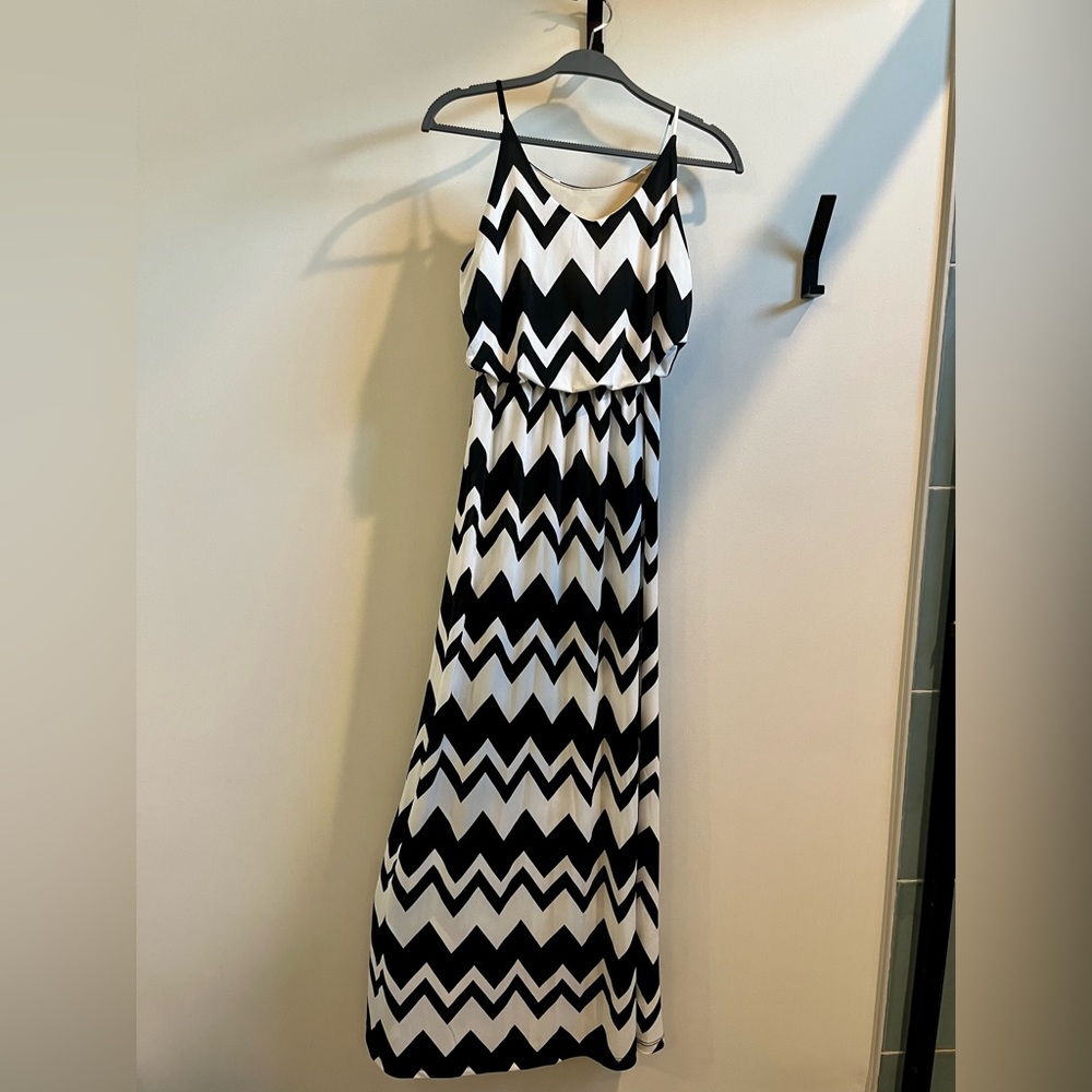Black & White Chevron Maxi Dress